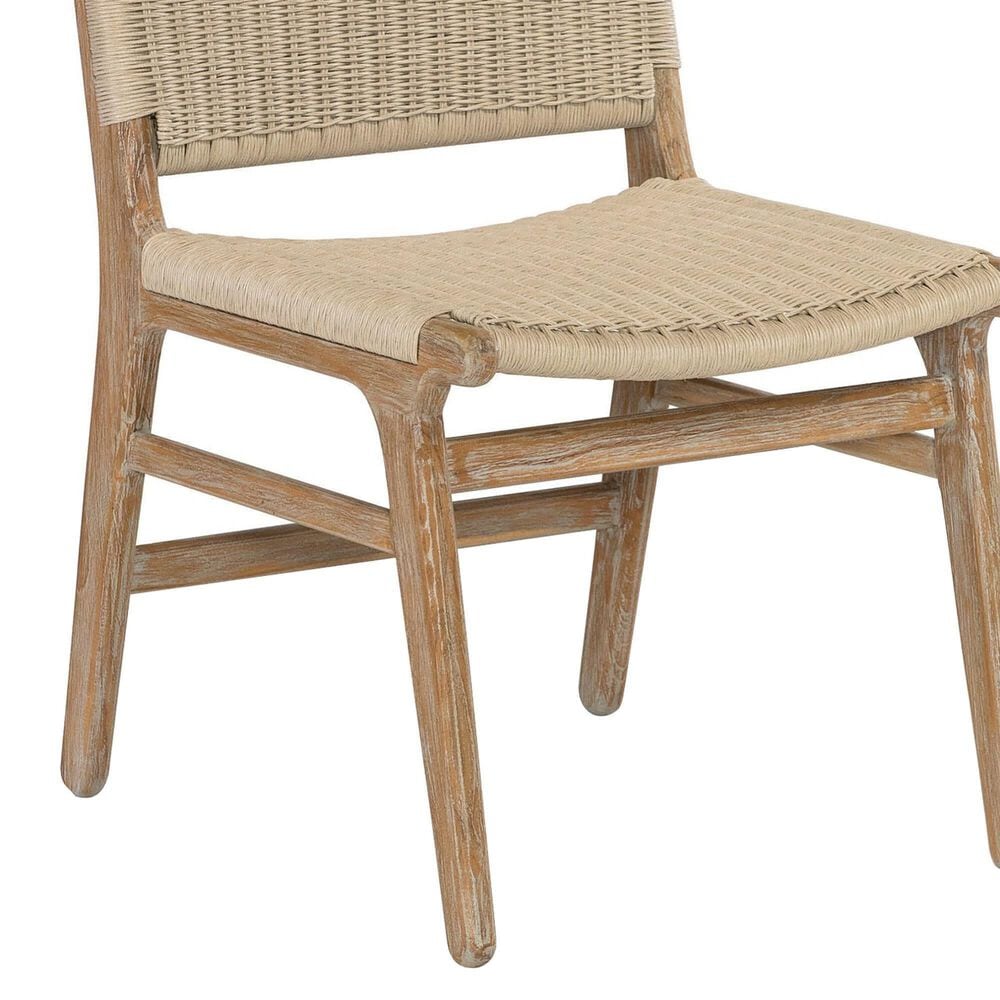 Sunset West Travertino and Sedona 5-Piece Patio Dining Set in Bisque and Teak, , large