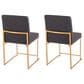 Lumisource Fuji Side Chair with Charcoal Cushion in Gold (Set of 2), , large