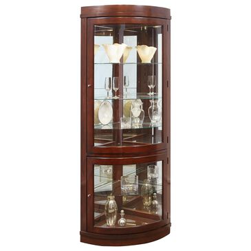 Chapel Hill 5-Shelf Corner Curio in Cherry Brown, , large