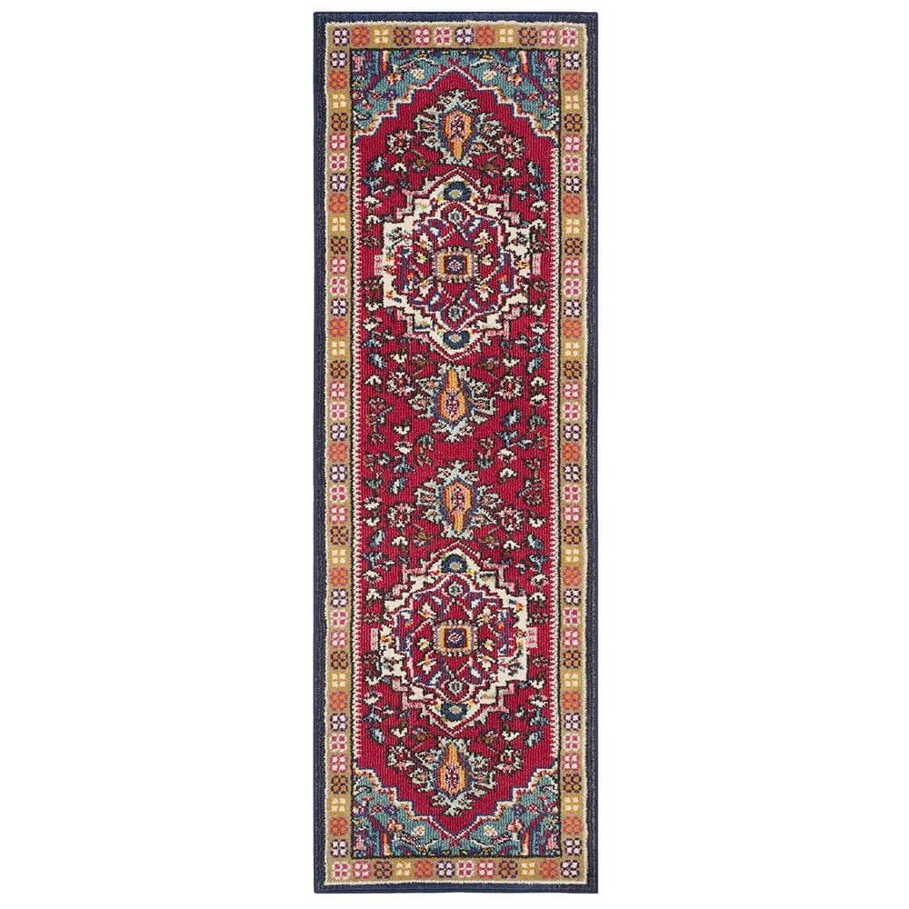Safavieh Monaco MNC207C-222 2&#39;2&quot; x 22&#39; Red/Turquoise Runner, , large