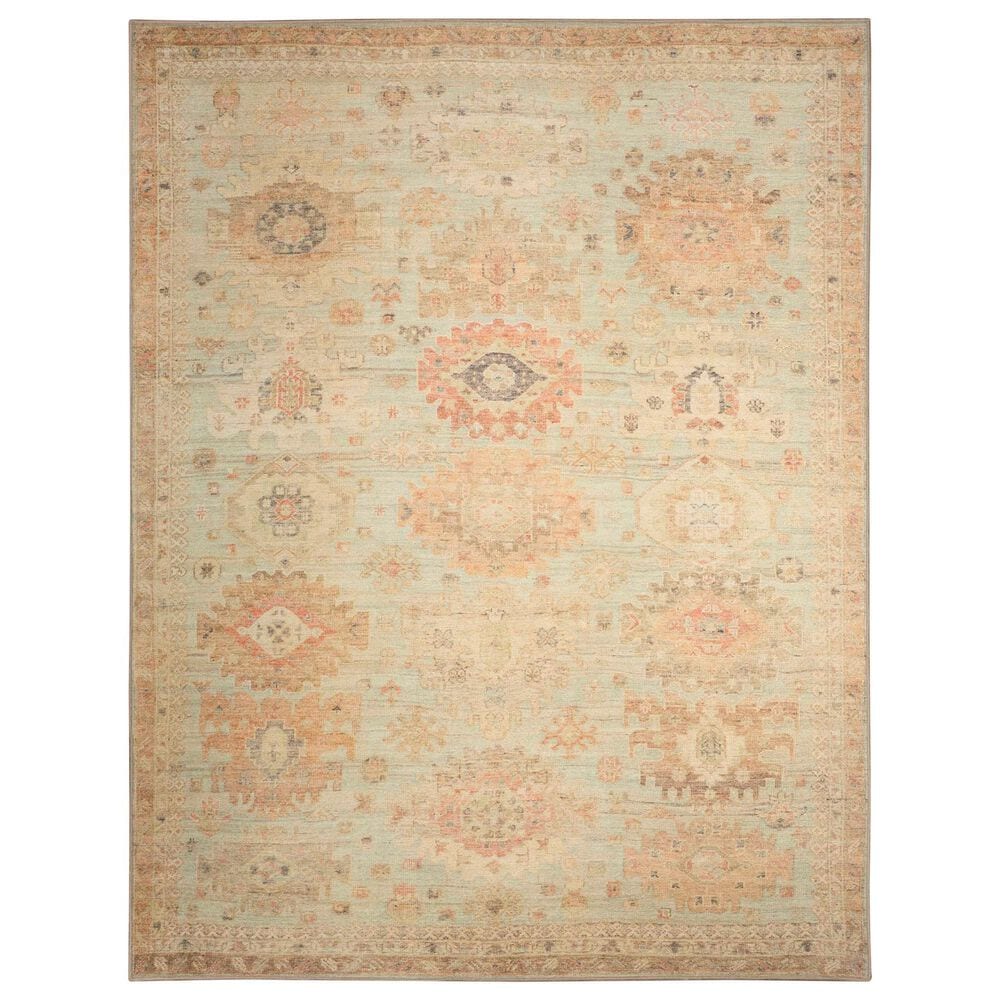 Nourison Vintage Washables Sage and Multicolor 9" x 12" Area Rug, , large