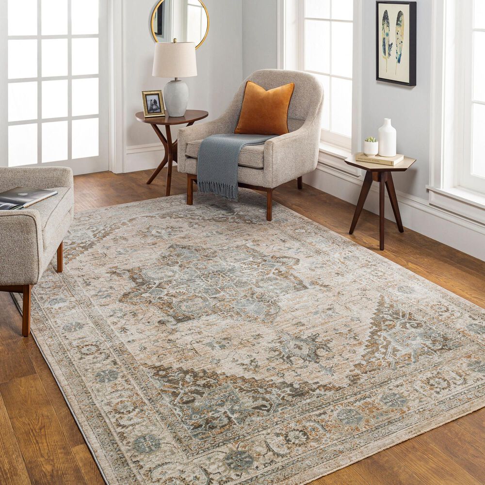 Surya Brunswick 12&#39; x 15&#39; Light Beige, Taupe, Olive, Light Gray, Charcoal, White, Teal and Dusty Sage Area Rug, , large