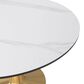 Leisuremod Bristol 40" Round Dining Table with MDF Top in Gold and Marbled White - Table Only, , large