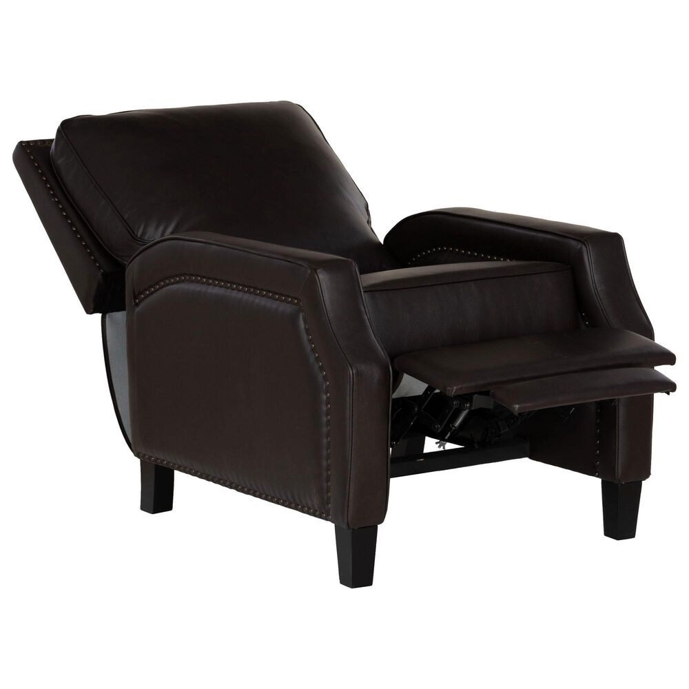 Linon Home Decor Portico Push Back Recliner in Chocolate, , large