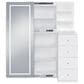 Mayberry Hill Vancouver Floor Mirror with Storage in White, , large