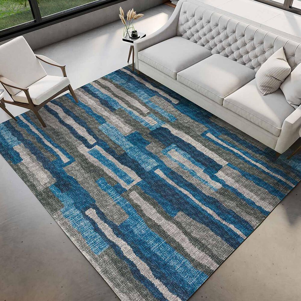 Dalyn Rug Company Brisbane Geometric 5&#39; x 7&#39;6&quot; Navy Area Rug, , large