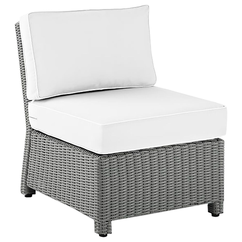 Crosley Furniture Bradenton Patio Sectional Center Chair in Gray, , large