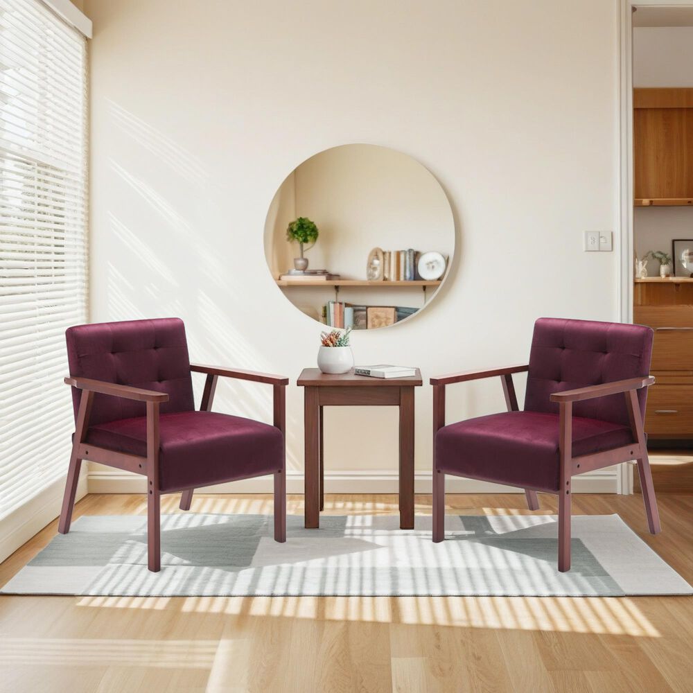 HOMLUX Arm Chair with Tufted Back and High-Density Foam in Rose, , large
