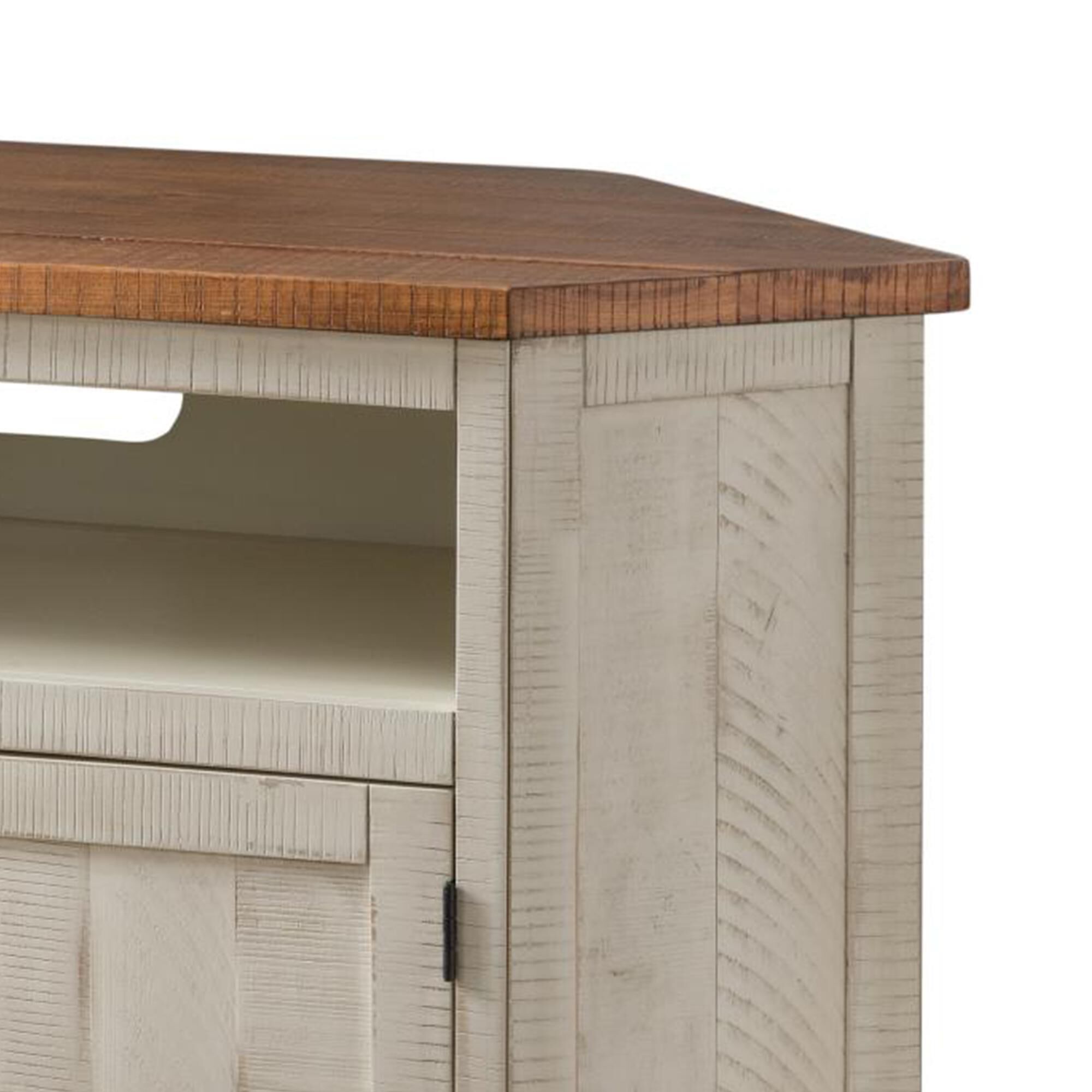 Martin Svensson Home Rustic Corner Cabinet in White and Honey NFM