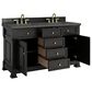 James Martin Vanities Brookfield 60" Double Bathroom Vanity in Black Onyx with 3 cm Parisien Bleu Quartz Top and Rectangular Sinks, , large