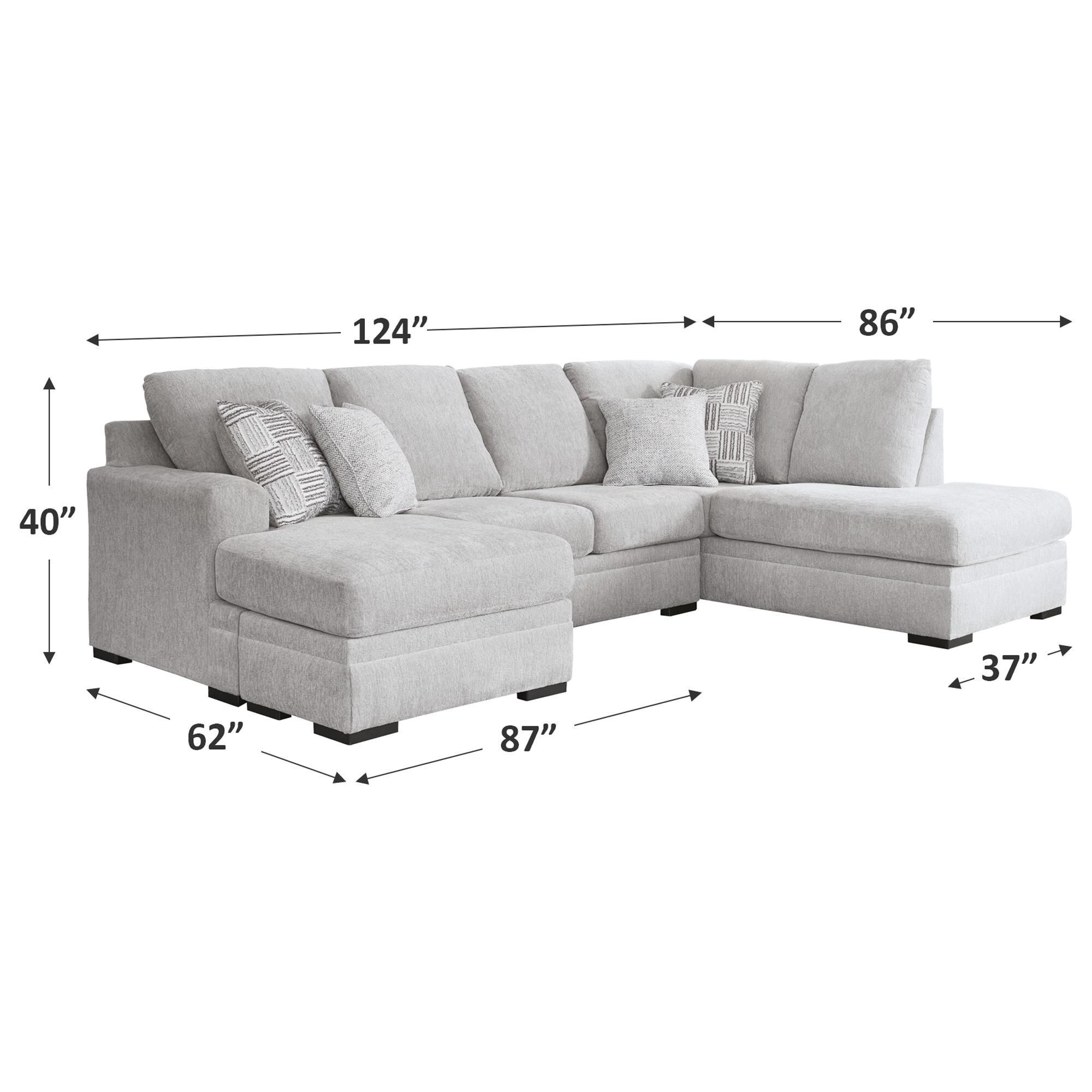 Ashley Gabyleigh 2-Piece Stationary Right Facing Sectional in Nickel