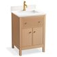 Kohler Malin 24" Single Bathroom Vanity in White Oak with Single Hole 3 cm White Quartz Top and Rectangular Sink, , large