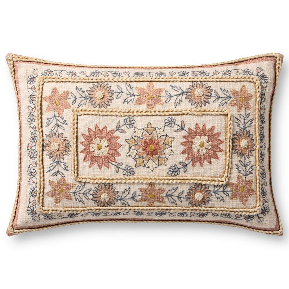 Loloi 13" x 21" Lumbar Throw Pillow in Red and Multicolor, , large