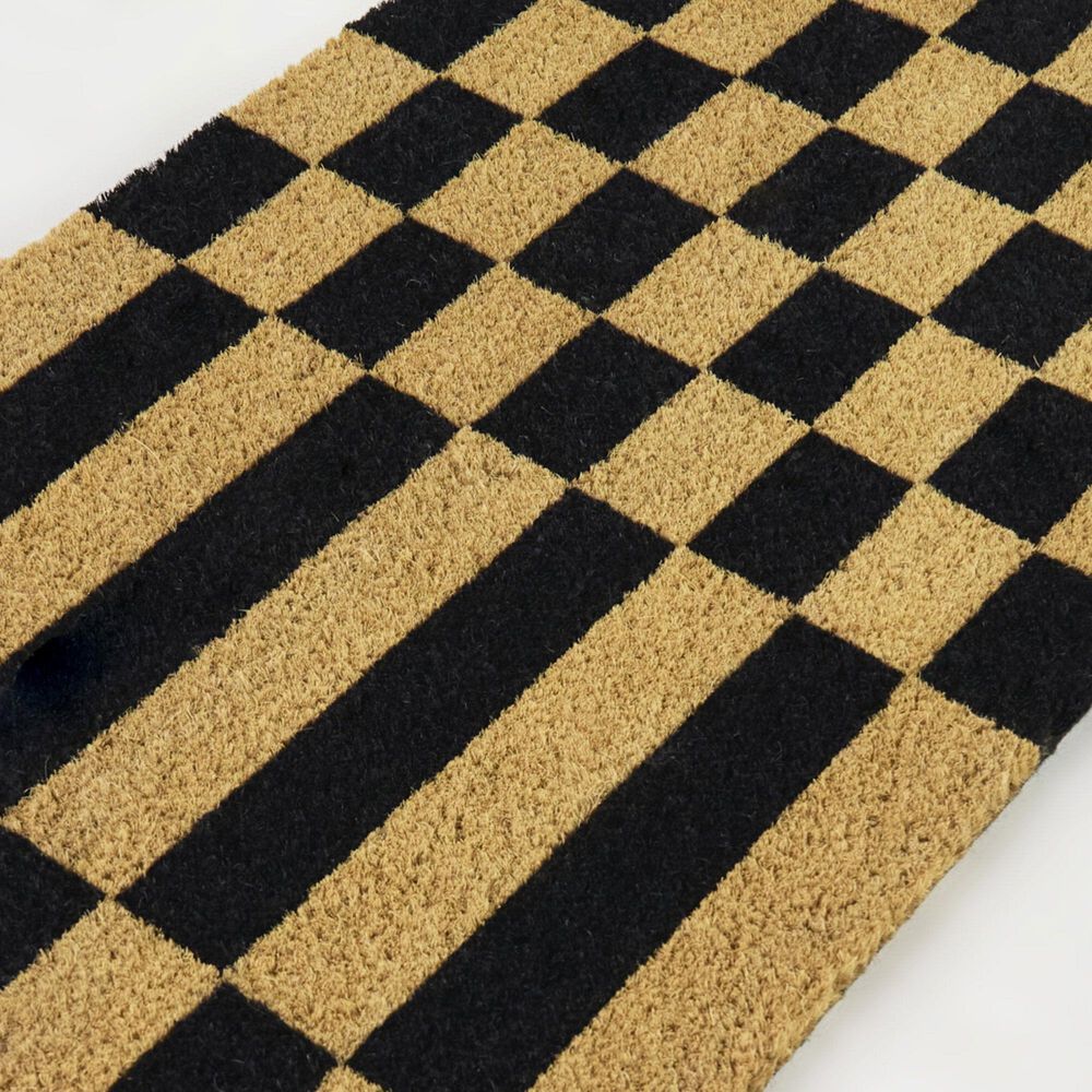Balta Rugs Checkerboard Stripe Black 1&#39;6&quot; x 2&#39;6&quot; Door Mat, , large