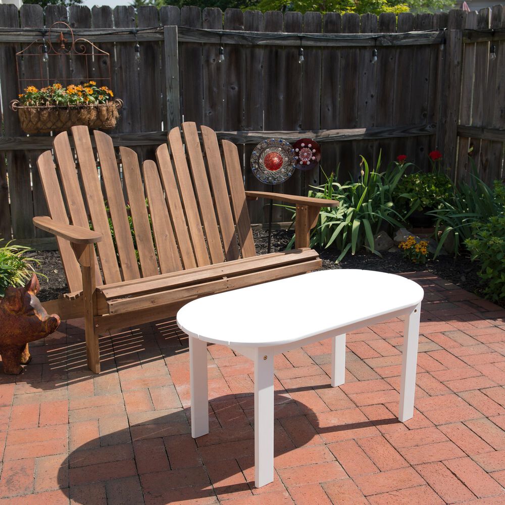 Linon Home Decor Adirondack Double Bench in Rich Acorn, , large