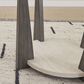 Ashley Frazwa Round End Table in Grayish Brown, Gold and Clear, , large