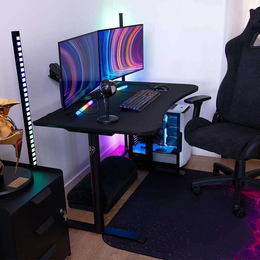 Arozzi Arena Small Gaming Desk in Pure Black, , large