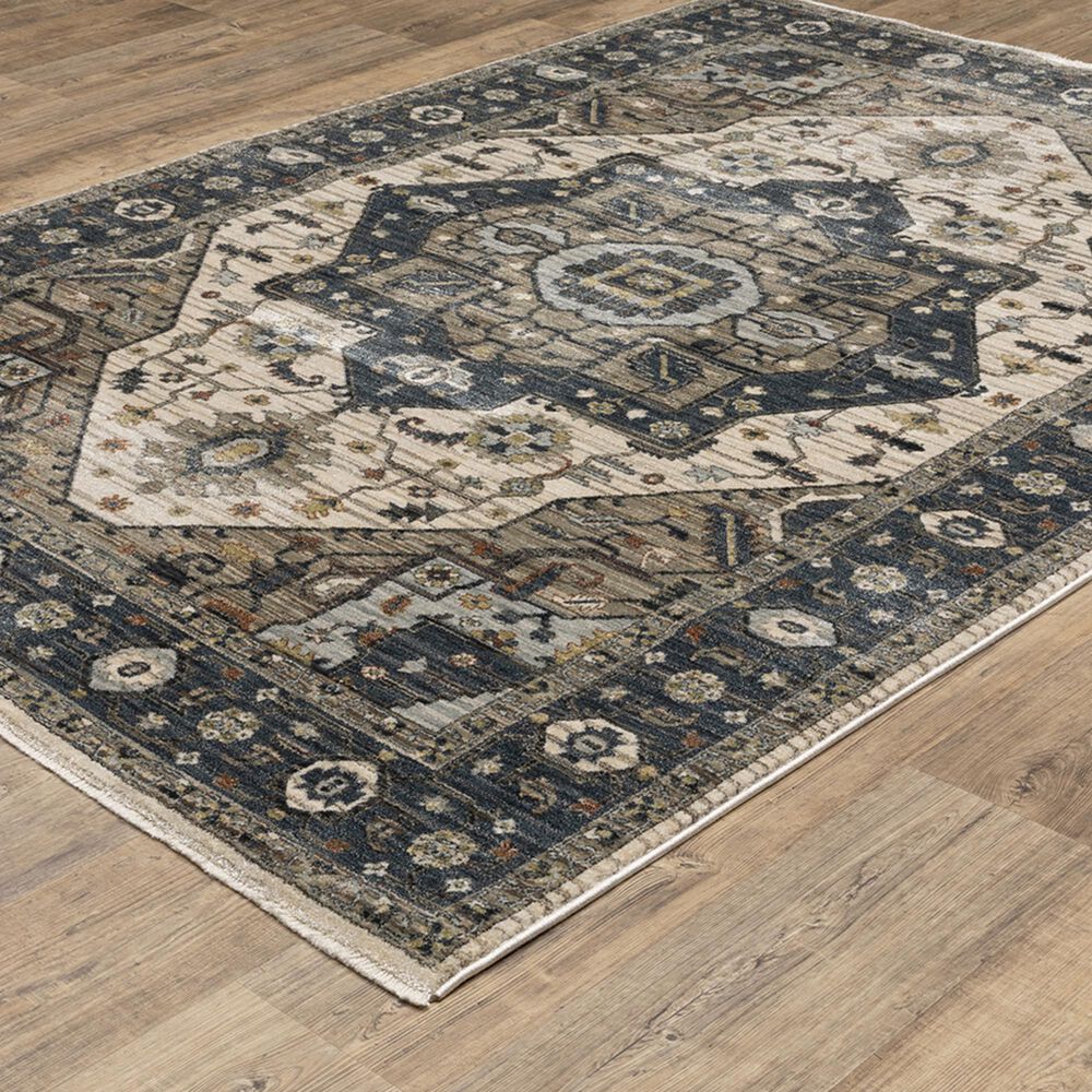 Oriental Weavers Eliana Blue and Brown 3&#39;3&quot; x 5&#39; Area Rug, , large