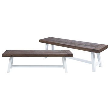 HOMLUX Carlisle Outdoor Bench in Dark Brown and White (Set of 2), , large