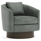 Bernhardt Camino Leather Swivel Chair in Green, , large