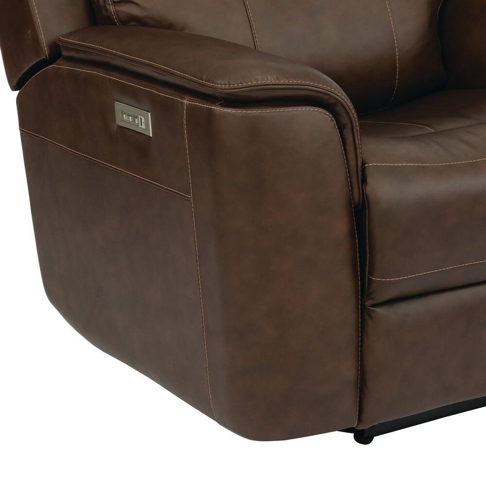 Flexsteel Henry Power Recliner with Power Headrest and Lumbar in Hickory, , large