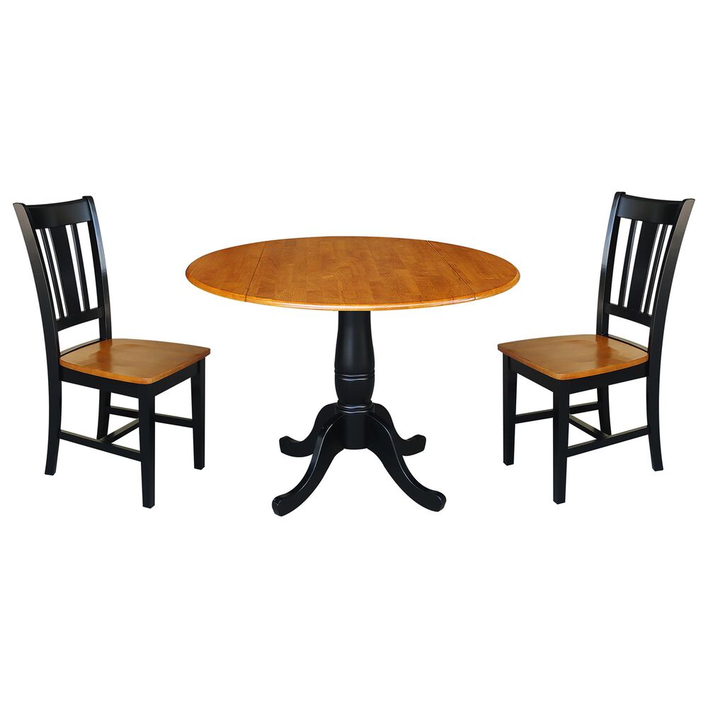 International Concepts 3-Piece Dining Set in Black and Cherry, , large