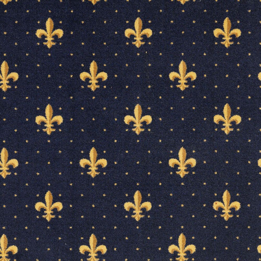 Milliken Brand Code Fleur De Lis Rough Rider Carpet in Navy, , large
