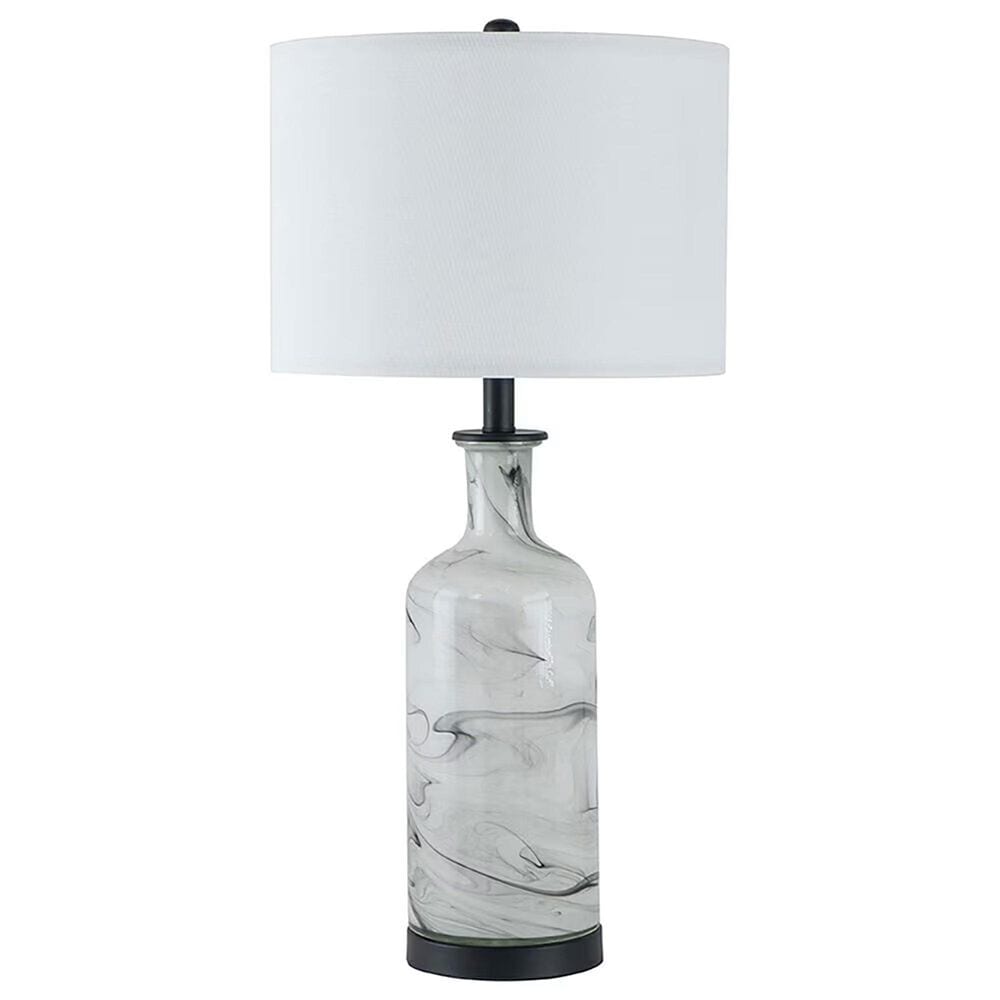 A&amp;B Home Sarris Swirl Table Lamp in Gray and White, , large