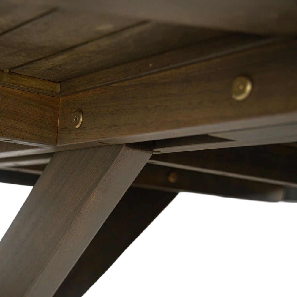HOMLUX Outdoor Stanford Round Acacia Wood Dining Table with X Base in Gray - Table Only, , large