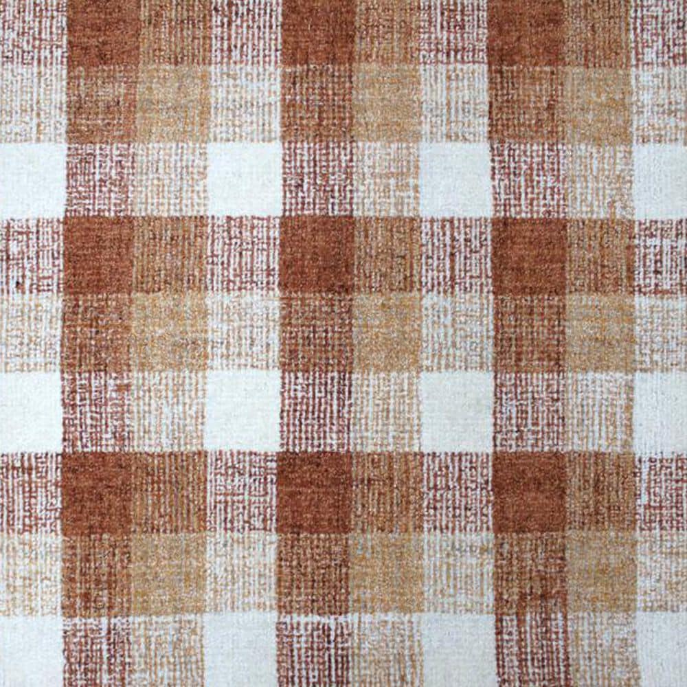 Amer Rugs Tartan 9&#39; x 13&#39; Orange Area Rug, , large