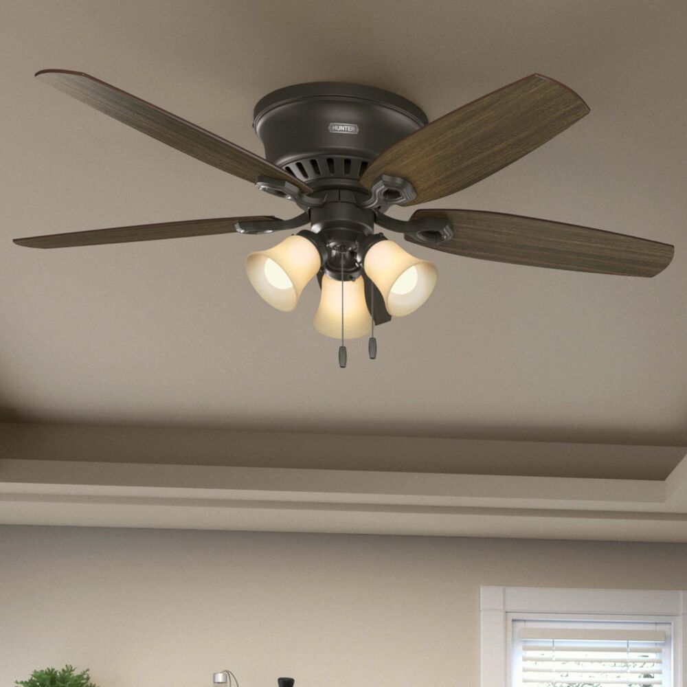 Hunter Builder Low Profile 52&quot; Ceiling Fan with Lights in New Bronze, , large