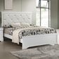 Crown Mark Amalia Full Upholstered Panel Bed in White, , large