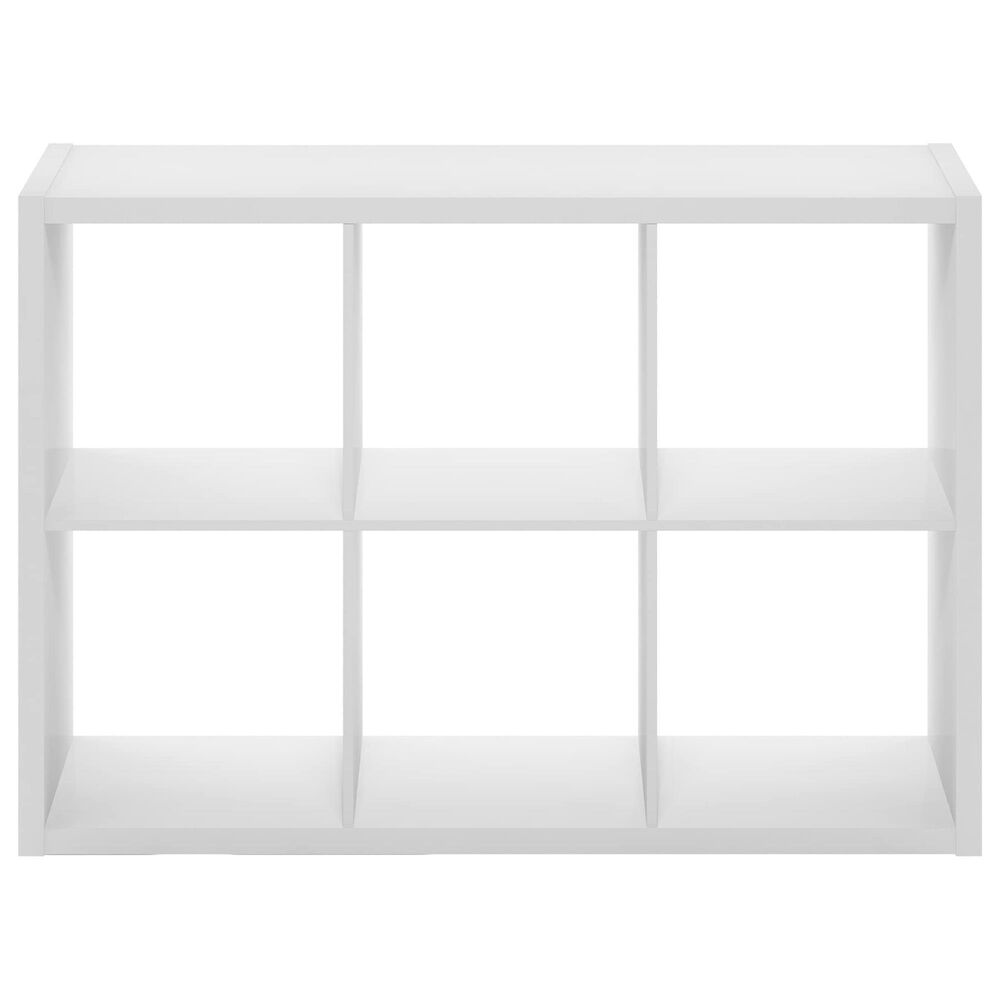 HOMLUX 6-Cube Reversible Open Back Bookshelf in White, , large