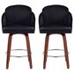 LumiSource Dahlia Swivel Counter Stool with Camel Upholstery in Walnut and Chrome (Set of 2), , large