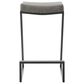 Blue River Atlantis 26" Backless Counter Stool with Matte Black Iron and Vintage Gray Faux Leather, , large
