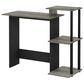 HOMLUX 40" Computer Desk with Open Side Shelves in French Oak Grey and Black, , large