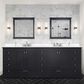 Lexora Home Dukes 84" Double Bathroom Vanity in Espresso with 2 cm White Cultured Marble Top and Rectangular Sinks, , large