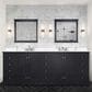 Lexora Home Dukes 84" Double Bathroom Vanity in Espresso with 2 cm White Cultured Marble Top and Rectangular Sinks, , large