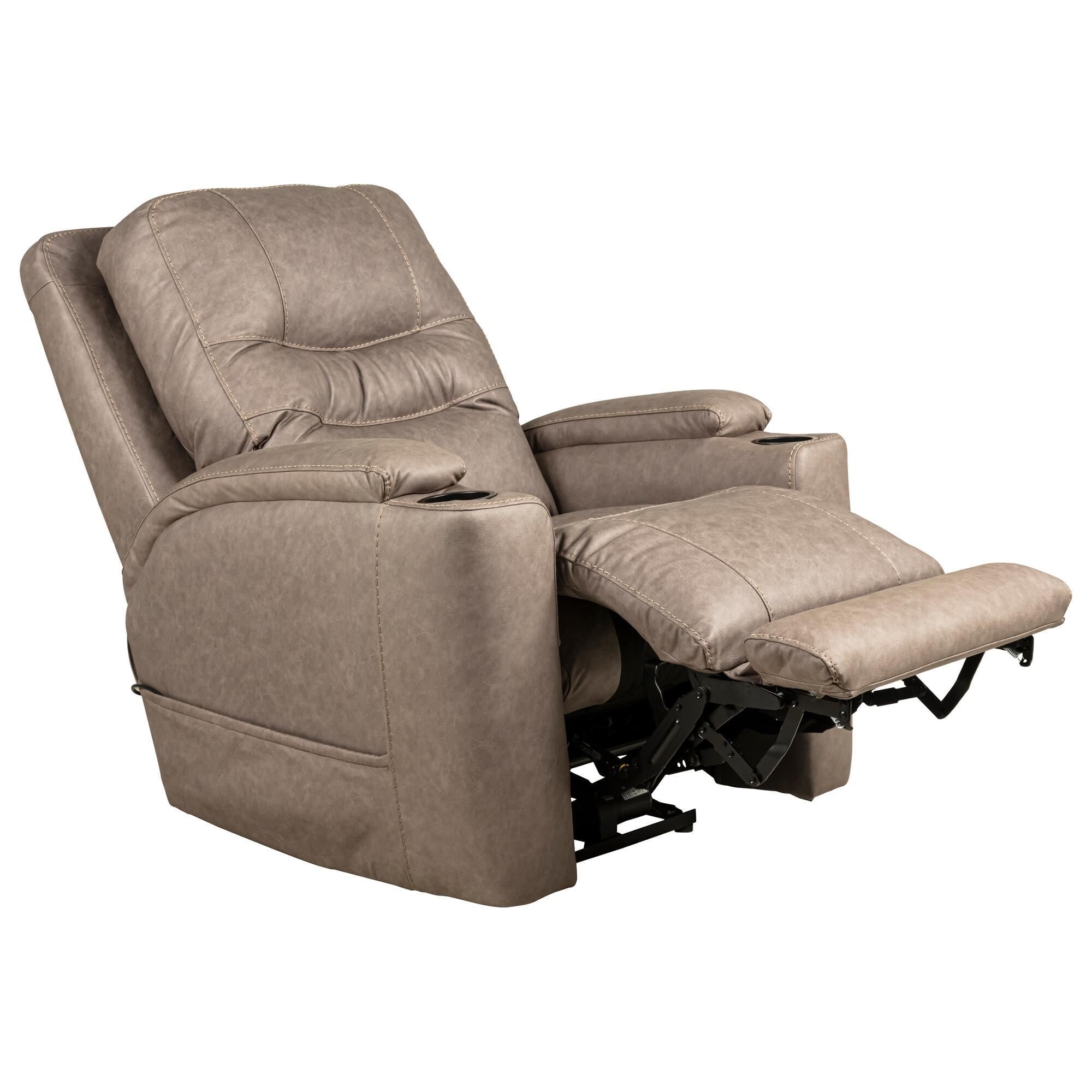 HomeStretch Power Recliner with Power Headrest and Lumbar in Sand NFM