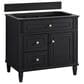 James Martin Vanities Lorelai 36" Single Vanity in Black Onyx with 3 cm Victorian Silver Quartz Top, , large