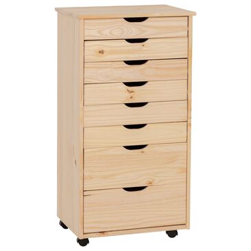 Linon Home Decor Cary 8-Drawer Rolling Cart in Unfinished, , large