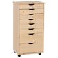 Linon Home Decor Cary 8-Drawer Rolling Cart in Unfinished, , large