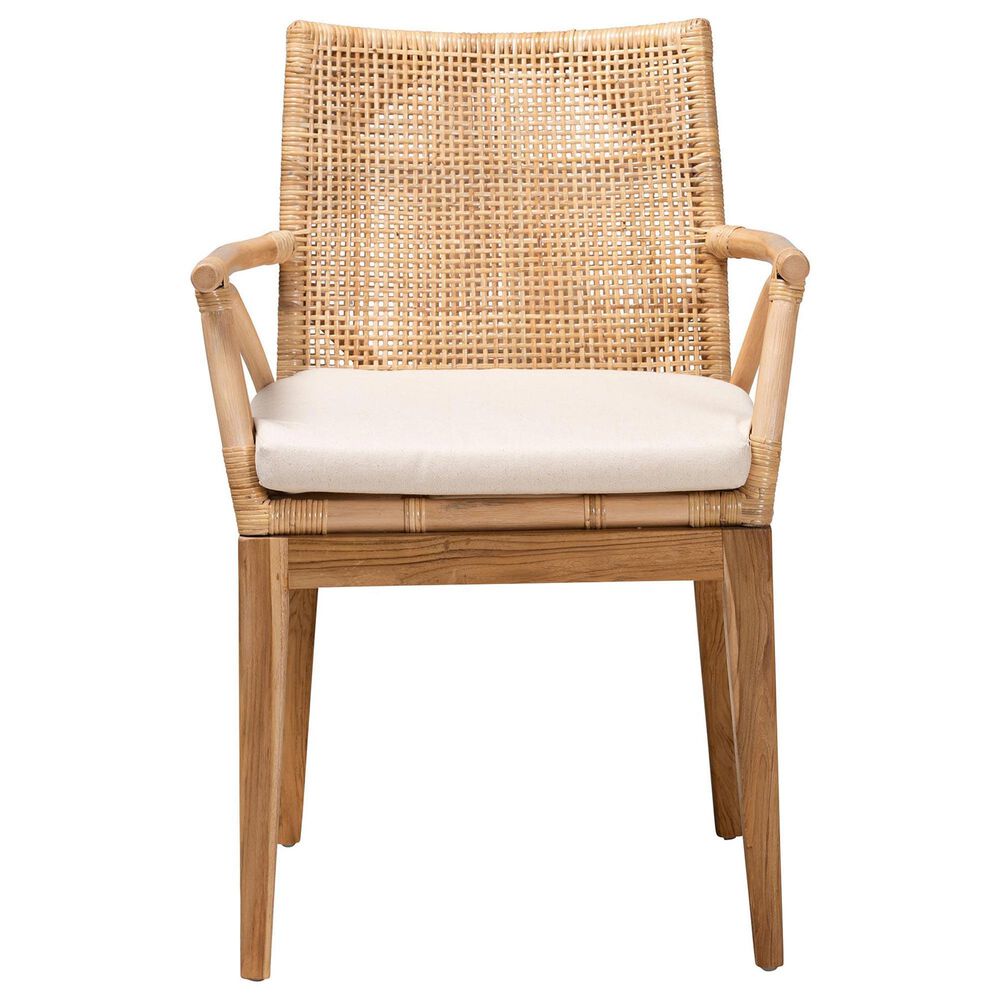 Baxton Studio Storsel Arm Chair in Natural Brown, , large