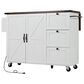 HOMLUX 55" Farmhouse Kitchen Island with Power Outlet in White, , large