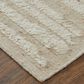 Feizy Ashby Striped 3"6" x 5"6" Ivory and Beige Area Rug, , large