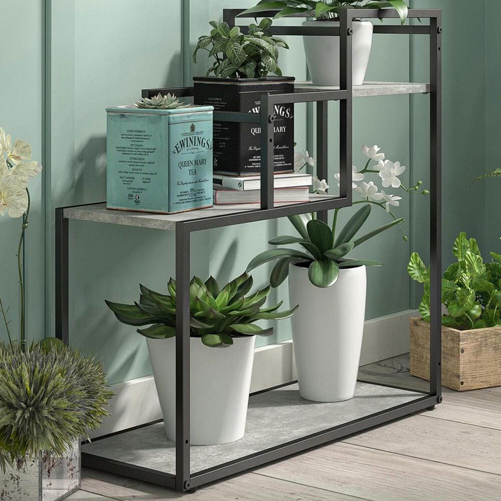 Novogratz Weston Plant Stand in Faux Light Concrete, , large