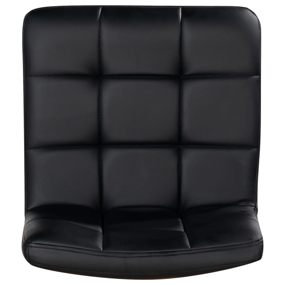 Parkerville Furniture Line Quilted Back Adjustable Swivel Bar Stool in Chrome and Black, , large