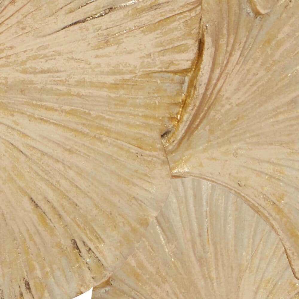 Maple and Jade Handmade Floral Decorative Sculpture in Satin Gold and Dark Gray, , large