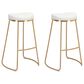 Zuo Modern Bree Barstool in White and Gold (Set of 2), , large