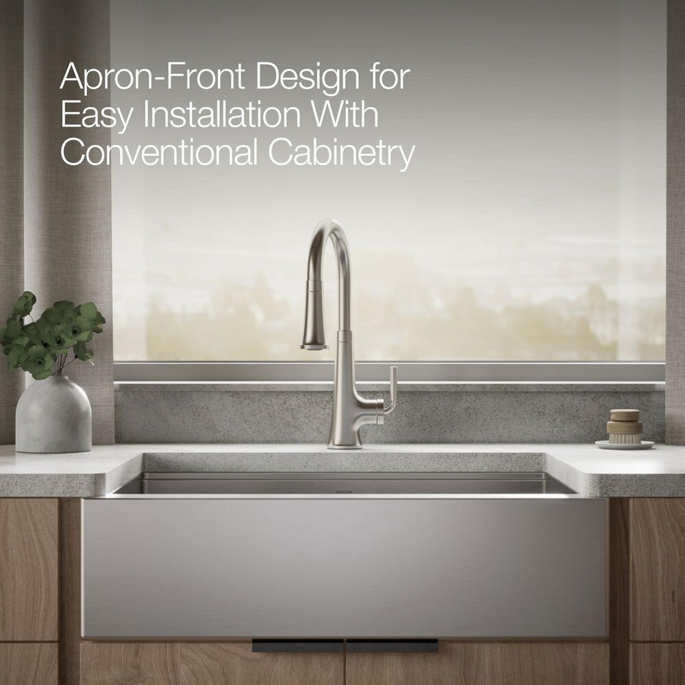 Kohler Strive 32.5" Undermount Single-Bowl Workstation Kitchen Sink in Stainless Steel, , large